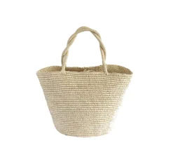 Baby tote woven straw solid