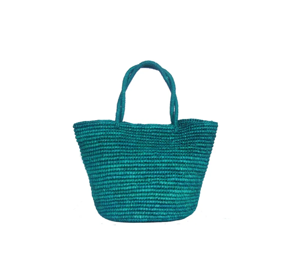 Baby tote woven straw solid