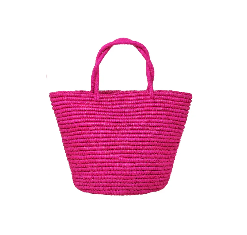Baby tote woven straw solid