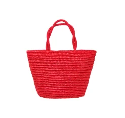 Baby tote woven straw solid