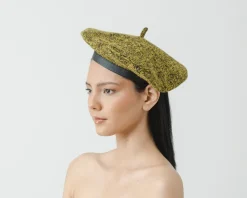 Beret hat tweed fabric