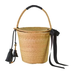 Birkin Basket With Leather Charms Detail and Bow