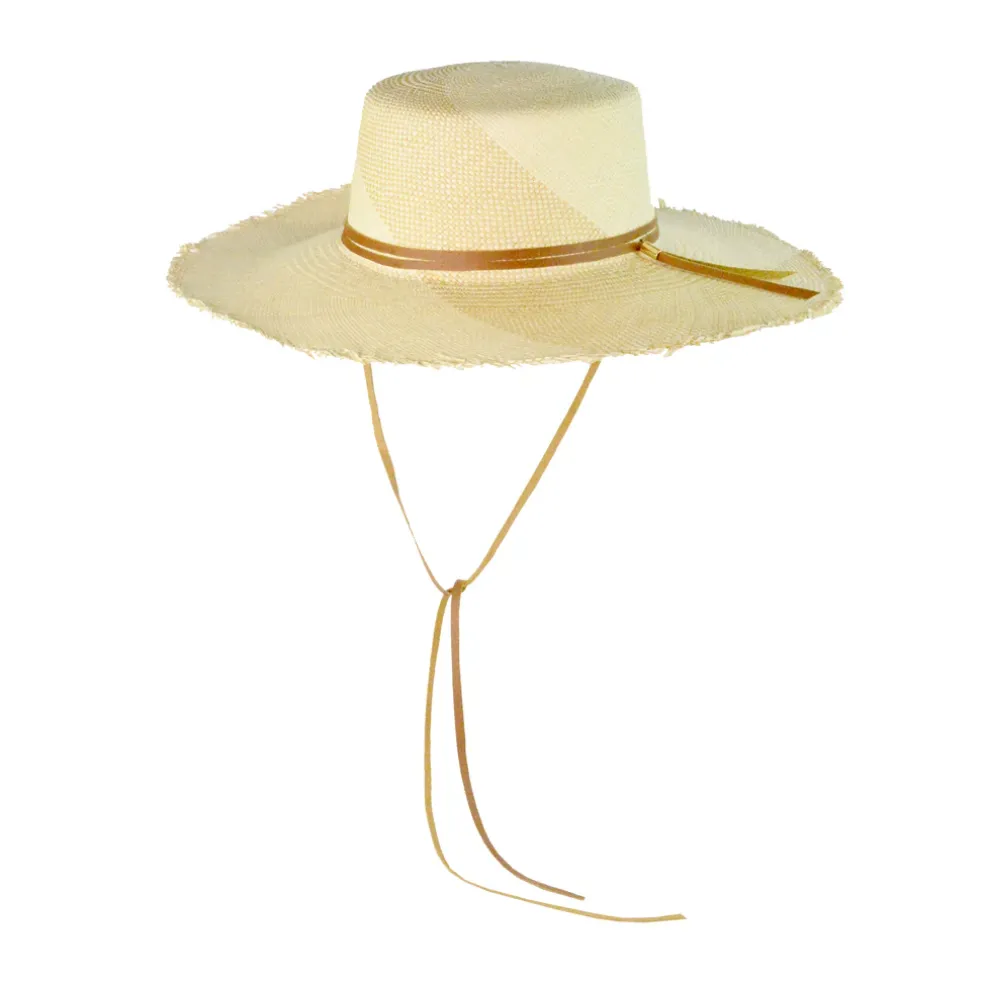 Caracol Frayed Cordovan Long Brim Hat