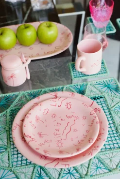 Ceramic Dinner Plate “Life is a Beach” (Set of 4)
