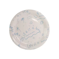 Ceramic Dinner Plate “Life is a Beach” (Set of 4)