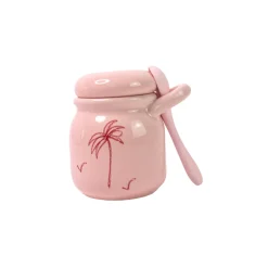 Ceramic Jar & Spoon “Life is a Beach” (Set of 2)