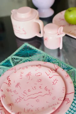 Ceramic Jar & Spoon “Life is a Beach” (Set of 2)