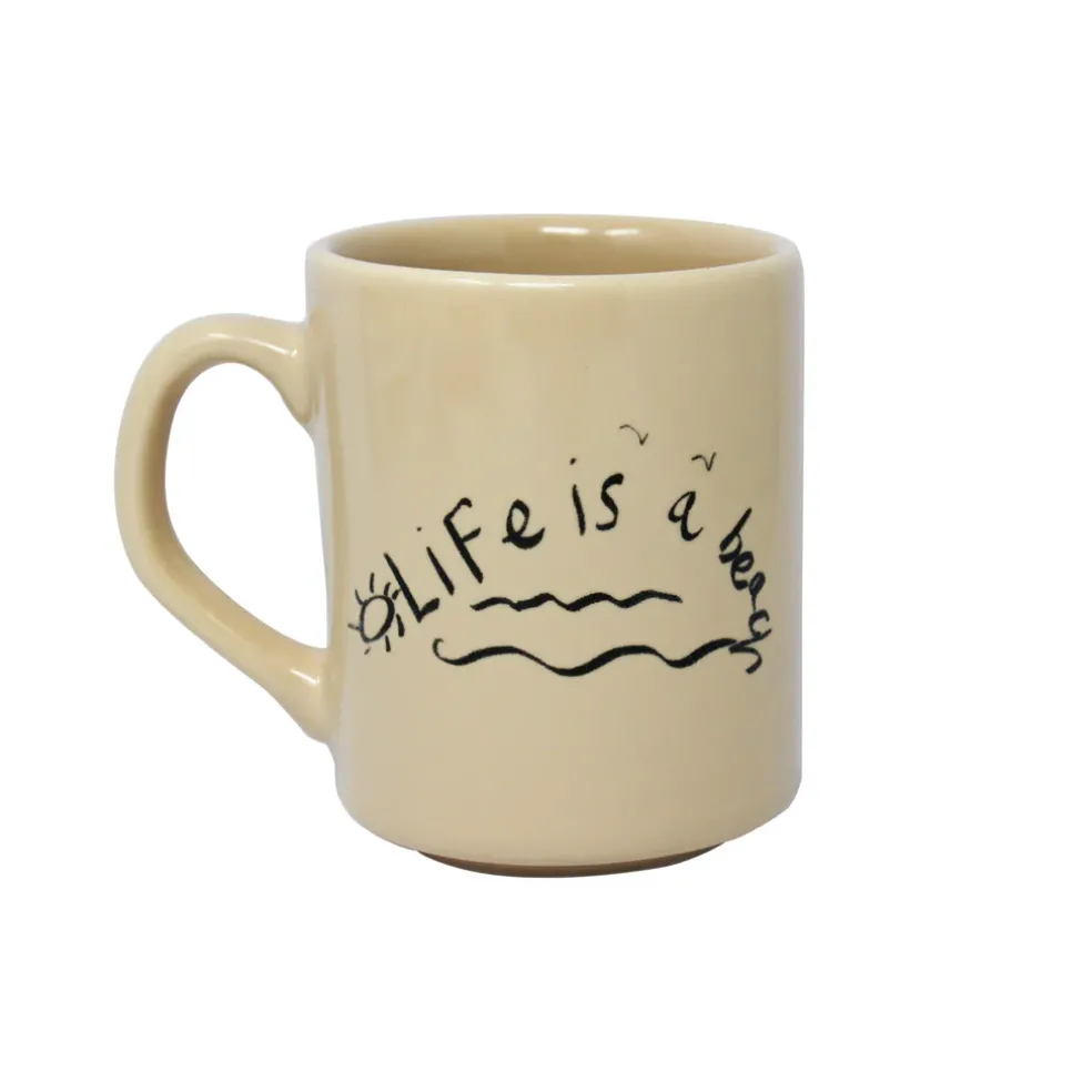 Ceramic Mug “Life is a Beach” (Set of 4)