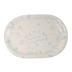 Ceramic Oval Platter “Life is a Beach” (Set of 2)
