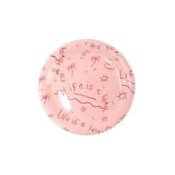 Ceramic Quarter Plate/Dessert Dish “Life is a Beach” (Set of 4)