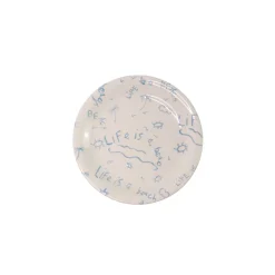 Ceramic Quarter Plate/Dessert Dish “Life is a Beach” (Set of 4)