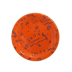 Ceramic Quarter Plate/Dessert Dish “Life is a Beach” (Set of 4)