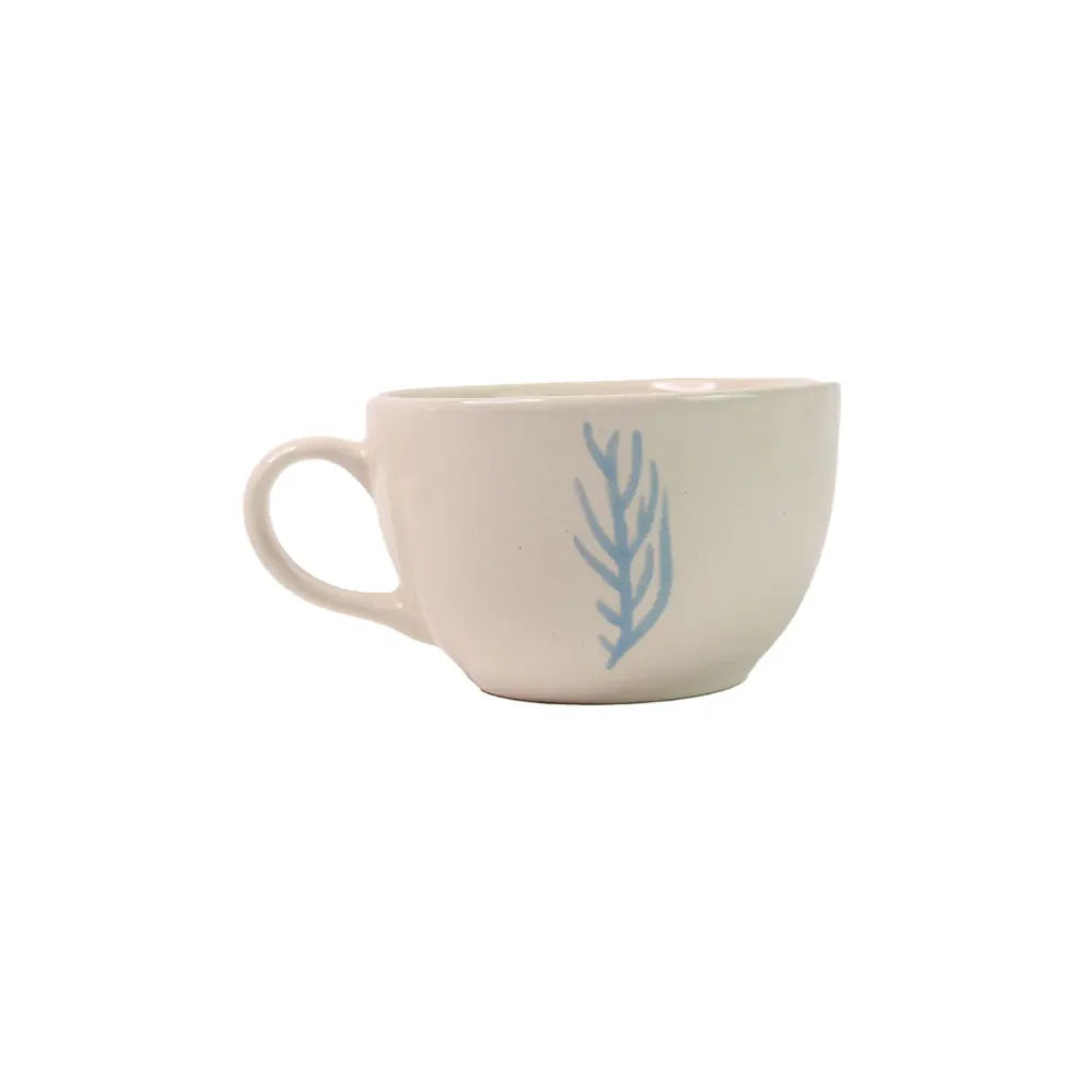 Ceramic Tea Cup & Tea Plate "Corales de la Isla" (Set of 4)