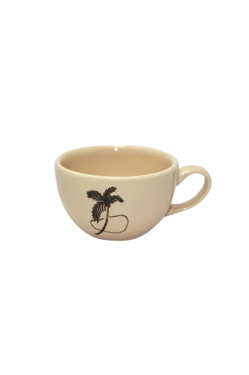Ceramic Tea Cup & Tea Plate "Trazos Sicilia Black" (Set of 4)