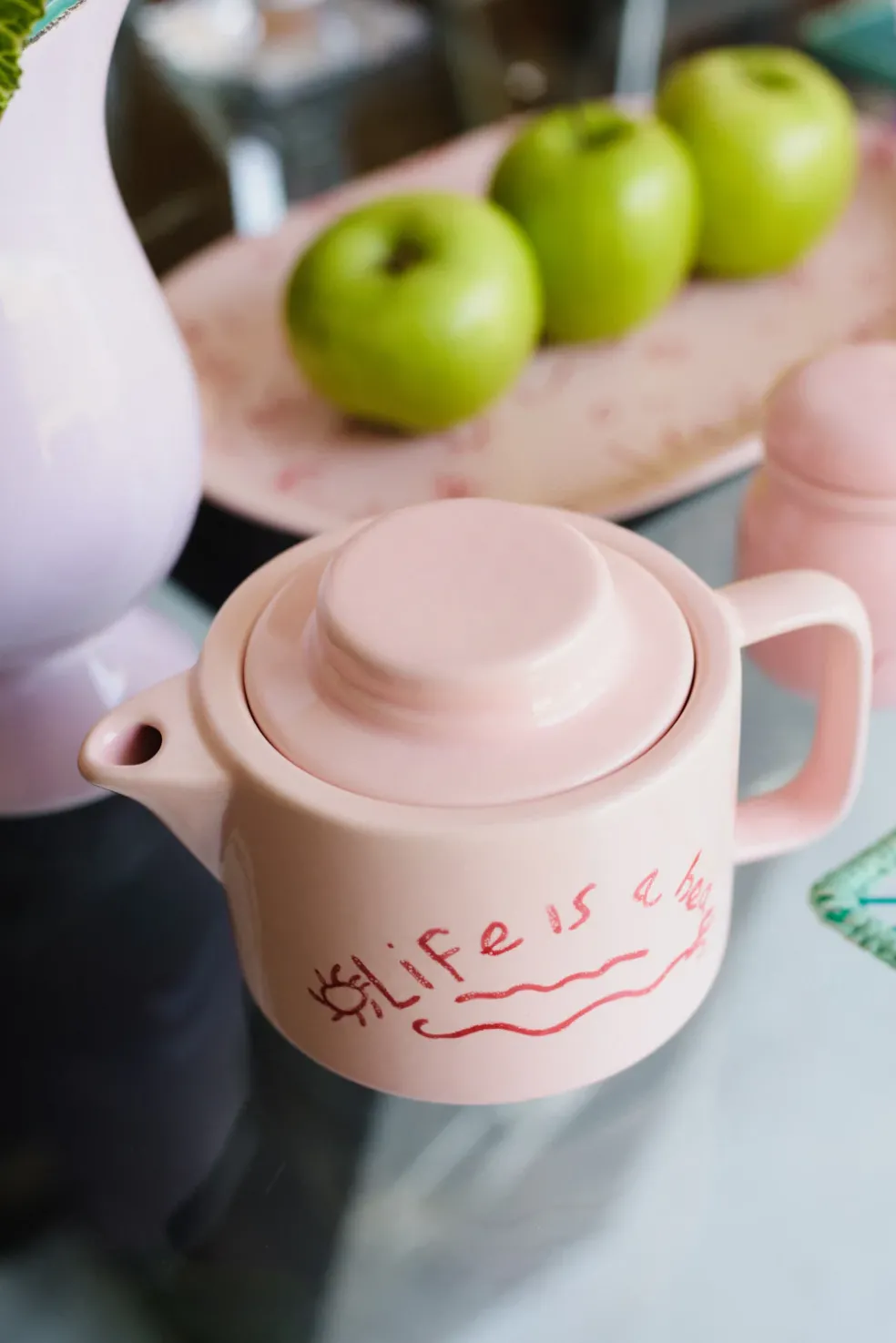 Ceramic Teapot “Life is a Beach” (Set of 2)