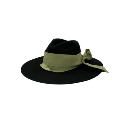 Classic Long Brim Hat with Grosgrain Ribbon Band