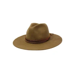 Classic Long Brim Hat with Two Tone Leather Band