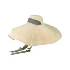 Crochet Extra Long Brim Glamour Hat With Grosgrain Adjustable Ribbon