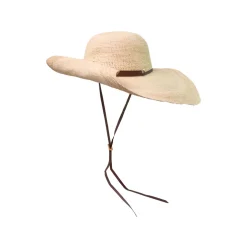 Crochet Extra Long Brim Hat with Leather Band