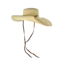 Crochet Hippie hat Extra Long Brim with Leather band
