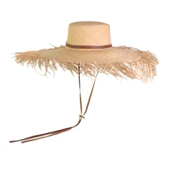 Extra Frayed Hippie Beach Hat Long Brim