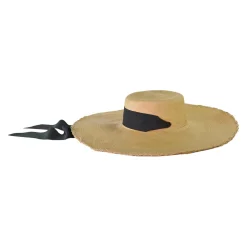 Extra Long Brim Frayed Cordovan With Adjustable Ribbon
