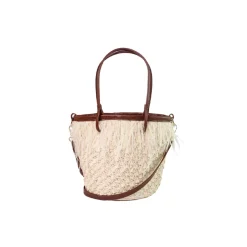 Feathers Seashell Soft Baby Bucket with Leather handles