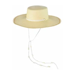 Frayed Cordovan Long Brim Hat With Shells