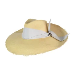 Frayed Extra Long Brim Aguacate Hat With Maxi Ribbon