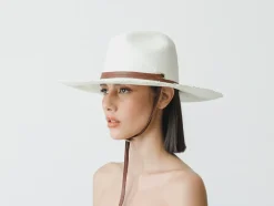 Frayed Fedora Long Brim With Adjustable Leather Band