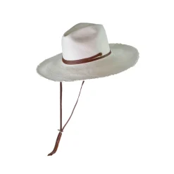 Frayed Fedora Long Brim With Adjustable Leather Band