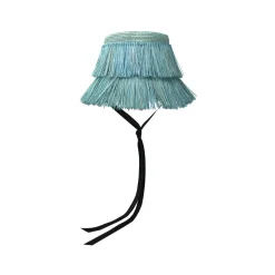Frayed Lampshade Hat With Narrow Ribbon