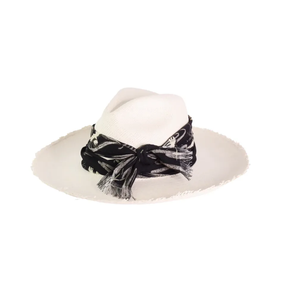 Frayed Panama Hat Long Brim
