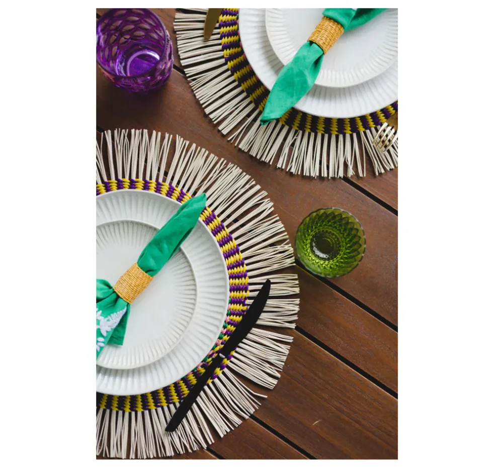 Frayed Round Placemat (Set of 2 units)