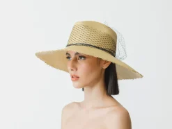 Glamour Frayed Aguacate Long Brim With Tulle