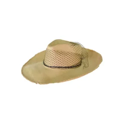 Glamour Frayed Aguacate Long Brim With Tulle