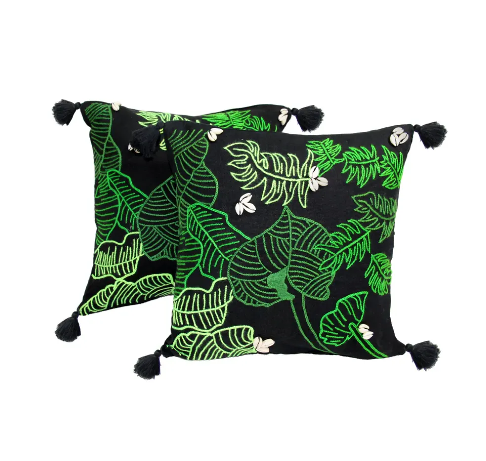Hand Embroidered Linen Cushion Lining (Set of 2 Units)