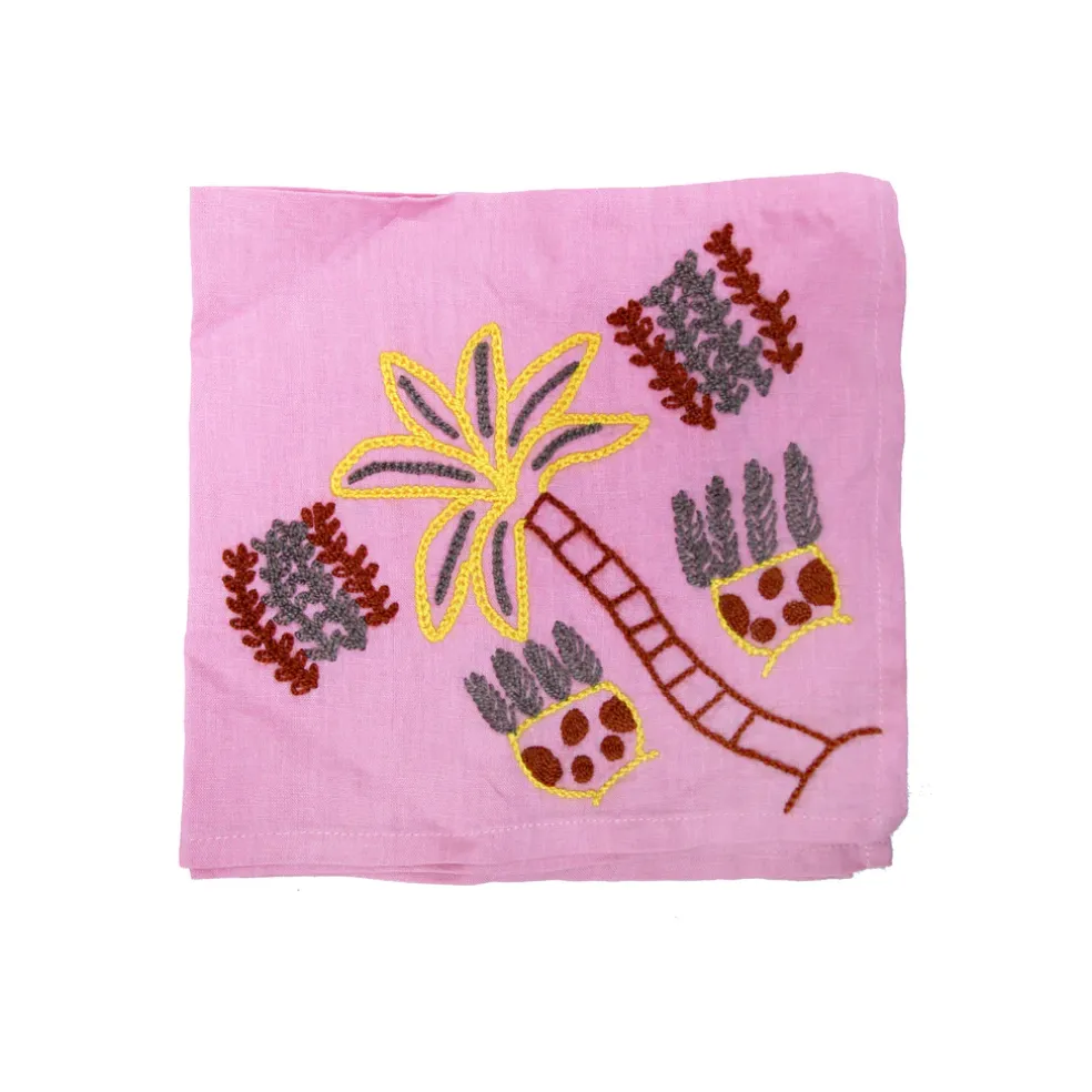 Hand Embroidered Linen Napkin (Set of 4)