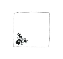 Hand embroidered linen tableware set (Set of 4 units)