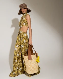 High Neck Cut Out Maxi Dress