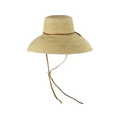 Lampshade Cordovan Crochet Long Brim Hat with Leather Band