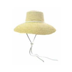 Lampshade Cordovan Crochet Long Brim Hat with Leather Band