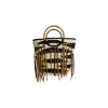 Leather fringe zebra tote
