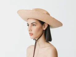 Llano Frayed Panama Hat Long Brim With Adjustable Leather Band
