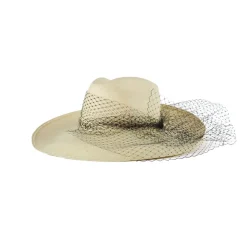 Long Brim Aguacate Hat with Tulle