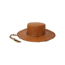 Long Brim Cordovan Hat With Braid Band