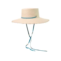 Long Brim Cordovan Hat with Leather & Seashells Band