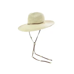 Long Brim Crochet Panama hat with Adjustable Leather band