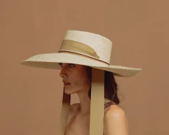 Long Brim Dumont Hat with Adjustable Ribbon