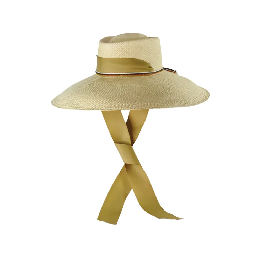 Long Brim Dumunt hat with adjustable ribbon